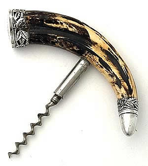 antique silver American corkscrew